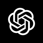 chatgpt icon white png on a black background